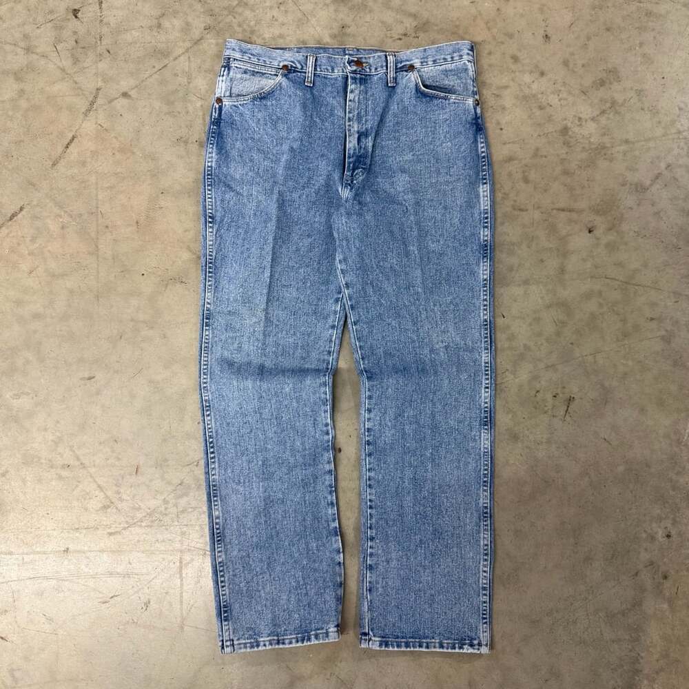Wrangler 936ATW Slim Fit Jeans Size 38x32 Light Wash USA Made Vintage